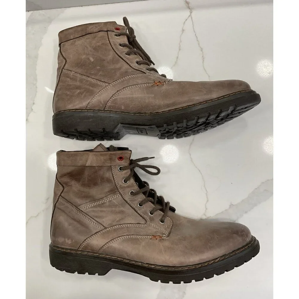 Bata Men’s Leather Lace-Up Combat Boots Size 45